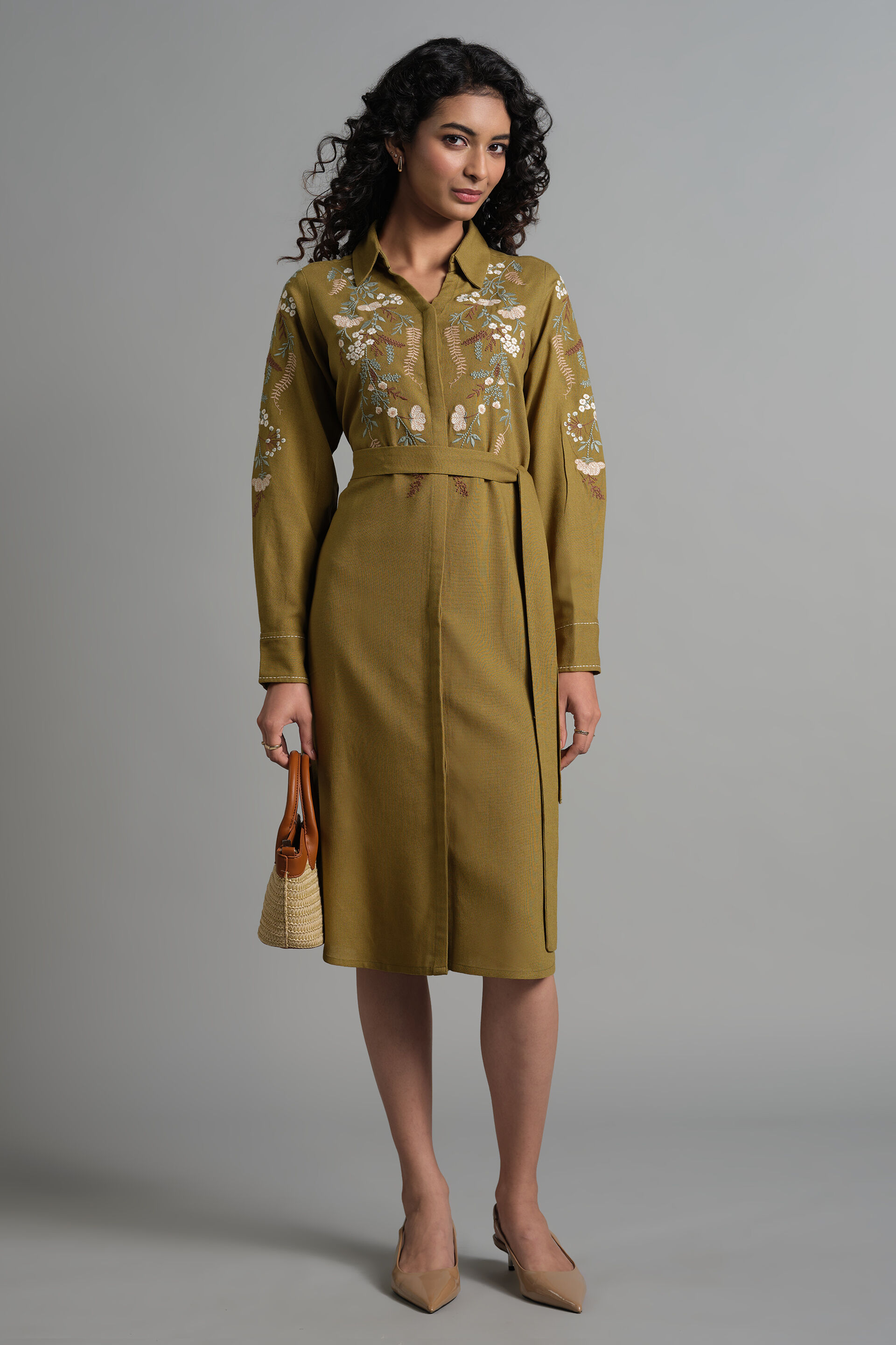 Hollis Dress, Olive, image 1